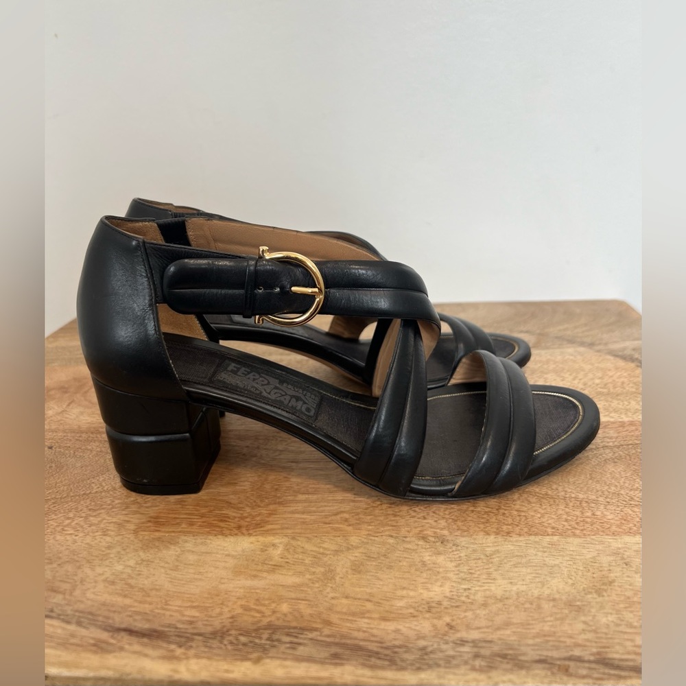 Salvatore ferragamo cross strap women heels